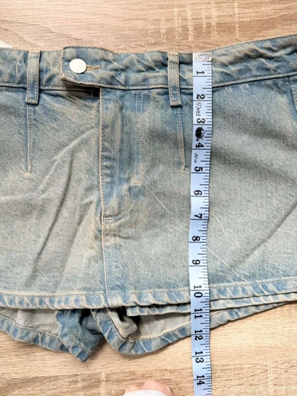 Free People Gallivanting Peekaboo Low-Rise Denim Skirt Coco Light Blue 28 - Picture 5 of 9